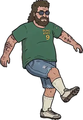 Stevo, number 9, attempting a kick